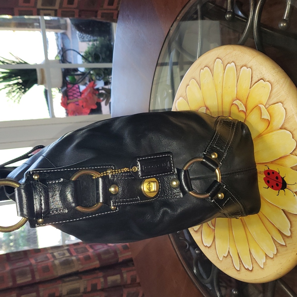 💘🖤💘 BLACK COACH CARLY LIMITED EDITION LEATHER SHOULDER VINTAGE HOBO BAG 10616 - Picture 4 of 12